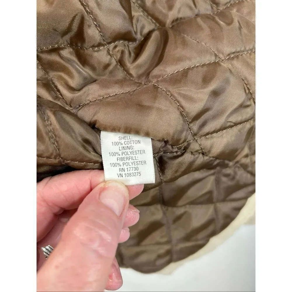 Mossimo Tan Quilted Jacket XL Corduroy Collar Workwear Chore Barn Utility Coat